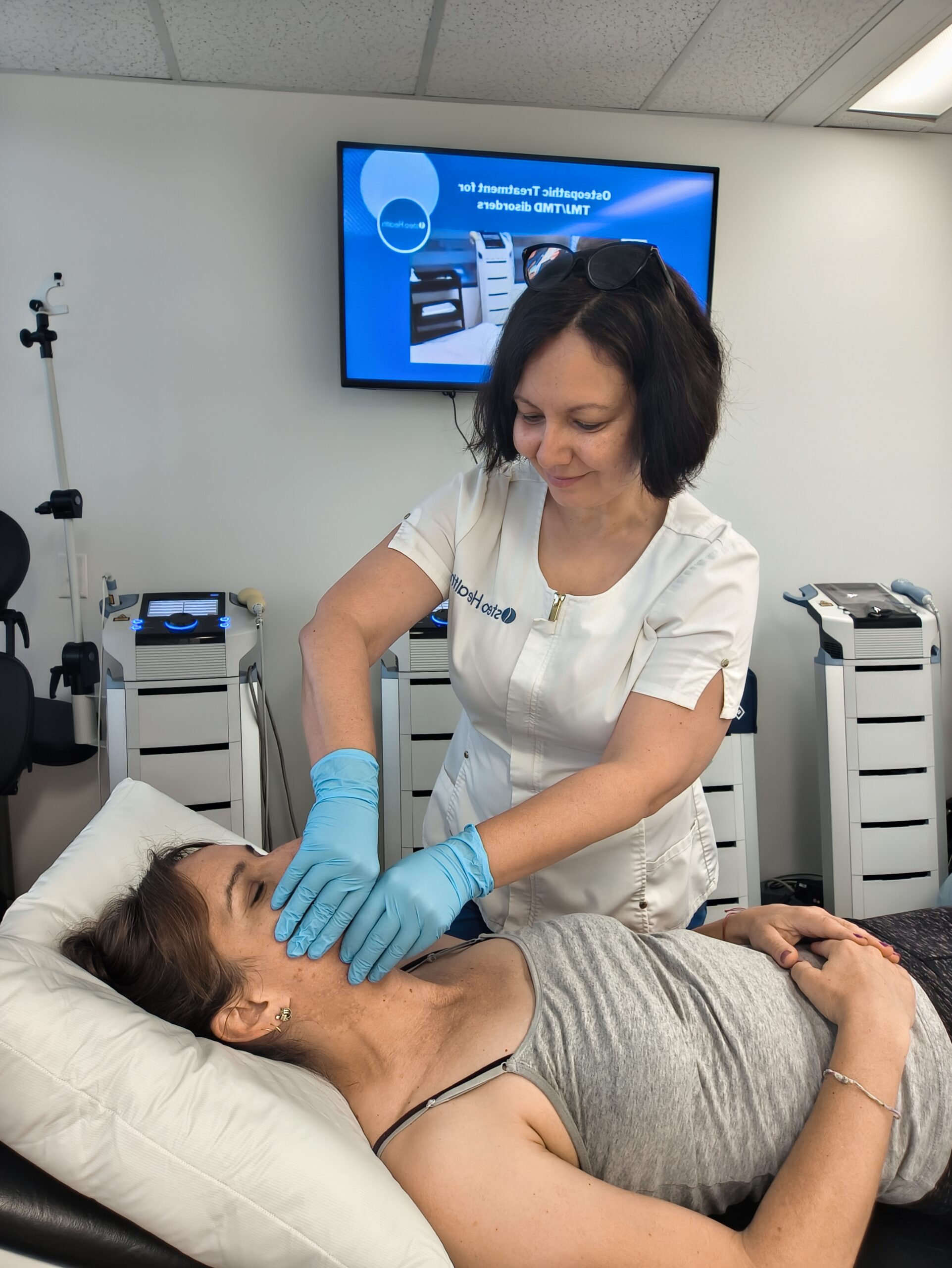 TMJ Jaw Massage treatment at Osteo Health osteopathy clinic in Calgary